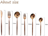 Darrahopens Home & Garden > Kitchenware > Cutlery Cutlery Set - Mirror-polished copper cutlery set (for 6 persons) - Shiny stainless steel cutlery set (36-piece) - Dinner knife, fork, spoon, dessert fork, salad spoon - Dishwasher safe