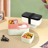 Darrahopens Home & Garden > Kitchenware > Cutlery Eco - Friendly Lunch Box - Portable with Compartments(green)