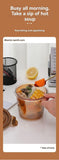 Darrahopens Home & Garden > Kitchenware > Cutlery glass soup cup, airtight soup cup, microwave-safe soup cup, office lunch box, sealed food container, glass lunch box, soup container - Amber - Size 750ML-2PCS In Australia - Darrahopens