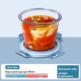 Darrahopens Home & Garden > Kitchenware > Cutlery glass soup cup, airtight soup cup, microwave-safe soup cup, office lunch box, sealed food container, glass lunch box, soup container - Pink - Size 750ML-2PCS In Australia - Darrahopens