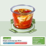 Darrahopens Home & Garden > Kitchenware > Cutlery glass soup cup, airtight soup cup, microwave-safe soup cup, office lunch box, sealed food container, glass lunch box, soup container - Pink - Size 750ML-2PCS In Australia - Darrahopens