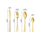 Darrahopens Home & Garden > Kitchenware > Cutlery Gold Cutlery Set Kitchen Stainless Steel Fork Knife Spoon Flatware Cutlery Gift For Party Restaurant Dishwasher Safe 24pcs with Carry Box
