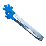 Darrahopens Home & Garden > Kitchenware > Cutlery Hand Shape Small Tongs Silicone Tips Blue Stainless Steel Funny Heat Resistant Easy Clean Food Tongs for Ice Fruits In Australia - Darrahopens