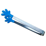 Darrahopens Home & Garden > Kitchenware > Cutlery Hand Shape Small Tongs Silicone Tips Blue Stainless Steel Funny Heat Resistant Easy Clean Food Tongs for Ice Fruits In Australia - Darrahopens