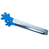 Darrahopens Home & Garden > Kitchenware > Cutlery Hand Shape Small Tongs Silicone Tips Blue Stainless Steel Funny Heat Resistant Easy Clean Food Tongs for Ice Fruits In Australia - Darrahopens