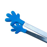 Darrahopens Home & Garden > Kitchenware > Cutlery Hand Shape Small Tongs Silicone Tips Blue Stainless Steel Funny Heat Resistant Easy Clean Food Tongs for Ice Fruits In Australia - Darrahopens