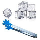 Darrahopens Home & Garden > Kitchenware > Cutlery Hand Shape Small Tongs Silicone Tips Blue Stainless Steel Funny Heat Resistant Easy Clean Food Tongs for Ice Fruits In Australia - Darrahopens