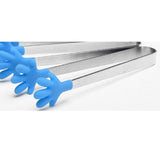 Darrahopens Home & Garden > Kitchenware > Cutlery Hand Shape Small Tongs Silicone Tips Blue Stainless Steel Funny Heat Resistant Easy Clean Food Tongs for Ice Fruits In Australia - Darrahopens