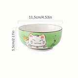Darrahopens Home & Garden > Kitchenware > Cutlery Lucky Cat Ceramic Bowl Set – 4-Piece Maneki-Neko Gift Box