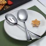 Darrahopens Home & Garden > Kitchenware > Cutlery Spoons - 4-piece set - Stainless steel salad spoons - Includes 2 serving spoons and 2 skimmers - Suitable for desserts and coffee