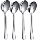 Darrahopens Home & Garden > Kitchenware > Cutlery Spoons - 4-piece set - Stainless steel salad spoons - Includes 2 serving spoons and 2 skimmers - Suitable for desserts and coffee