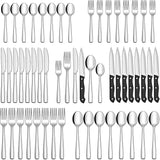 Darrahopens Home & Garden > Kitchenware > Cutlery Stainless Steel 48-Piece Cutlery Set for 8 People with Steak Knives for Home Kitchen Restaurant Dining
