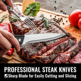 Darrahopens Home & Garden > Kitchenware > Cutlery Stainless Steel 48-Piece Cutlery Set for 8 People with Steak Knives for Home Kitchen Restaurant Dining
