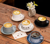 Darrahopens Home & Garden > Kitchenware > Cutlery Vintage Ceramic Coffee Cup and Saucer Set - Elegant Afternoon Tea Set(Snow)