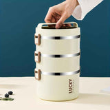 Darrahopens Home & Garden > Kitchenware > Cutlery White stainless steel bento box, multi-layer lunch box, food storage container, Australian kitchenware, reusable lunch box, leak-proof food container