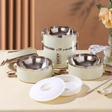 Darrahopens Home & Garden > Kitchenware > Cutlery White stainless steel bento box, multi-layer lunch box, food storage container, Australian kitchenware, reusable lunch box, leak-proof food container