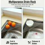 Darrahopens Home & Garden > Kitchenware > Dish Racks 2 Pack Stainless Steel Foldable Triangular Drainer Rack For Kitchen Sink Non-Slip Grey