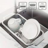 Darrahopens Home & Garden > Kitchenware > Dish Racks 304 Stainless Steel Retractable Sink Drain Basket Kitchen Storage Rack Adjustable