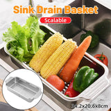 Darrahopens Home & Garden > Kitchenware > Dish Racks 304 Stainless Steel Retractable Sink Drain Basket Kitchen Storage Rack Adjustable