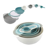 Darrahopens Home & Garden > Kitchenware > Dish Racks 8pcs Plastic Basin Set Drain Basket Washing Mixing Bowl Set Kitchen Baking Tools