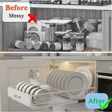 Darrahopens Home & Garden > Kitchenware > Dish Racks CARLA HOME 2 Pack Pull Out Dish Rack for Kitchen Cabinet with Slide Out Drawer Organizer for Plates, Bowls & Utensils