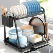 Darrahopens Home & Garden > Kitchenware > Dish Racks CARLA HOME 2-Tier Dish Drying Rack for Kitchen Countertop with Drainage Tray, Utensil Holder, Cutting Board Slot & Cup Hooks