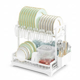 Darrahopens Home & Garden > Kitchenware > Dish Racks CARLA HOME Dish Drying Rack 2-Tier Kitchen Drainer with Drainboard (White)