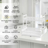 Darrahopens Home & Garden > Kitchenware > Dish Racks CARLA HOME Dish Drying Rack 2-Tier Kitchen Drainer with Drainboard (White)
