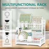 Darrahopens Home & Garden > Kitchenware > Dish Racks CARLA HOME Dish Drying Rack 2-Tier Kitchen Drainer with Drainboard (White)