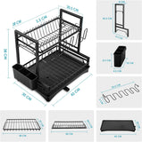 Darrahopens Home & Garden > Kitchenware > Dish Racks CARLA HOME Dish Drying Rack 2-Tier Kitchen Drainer with Drainboard (White)