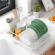 Darrahopens Home & Garden > Kitchenware > Dish Racks CARLA HOME Dish Drying Rack for Kitchen Counter with Removable Drip Tray, Utensil Holder and Cutlery Organizer