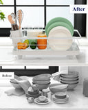Darrahopens Home & Garden > Kitchenware > Dish Racks CARLA HOME Dish Drying Rack for Kitchen Counter with Removable Drip Tray, Utensil Holder and Cutlery Organizer