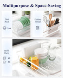 Darrahopens Home & Garden > Kitchenware > Dish Racks CARLA HOME Dish Drying Rack for Kitchen Counter with Removable Drip Tray, Utensil Holder and Cutlery Organizer
