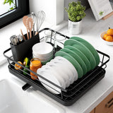 Darrahopens Home & Garden > Kitchenware > Dish Racks CARLA HOME Dish Drying Rack for Kitchen Counter with Removable Drip Tray, Utensil Holder and Cutlery Organizer