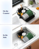 Darrahopens Home & Garden > Kitchenware > Dish Racks CARLA HOME Dish Drying Rack for Kitchen Counter with Removable Drip Tray, Utensil Holder and Cutlery Organizer