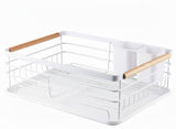Darrahopens Home & Garden > Kitchenware > Dish Racks CARLA HOME Dish Drying Rack with Wooden Handles, Removable Cutlery Holder & Drainboard for Kitchen Countertop