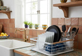 Darrahopens Home & Garden > Kitchenware > Dish Racks CARLA HOME Dish Drying Rack with Wooden Handles, Removable Cutlery Holder & Drainboard for Kitchen Countertop