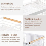 Darrahopens Home & Garden > Kitchenware > Dish Racks CARLA HOME Dish Drying Rack with Wooden Handles, Removable Cutlery Holder & Drainboard for Kitchen Countertop