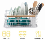 Darrahopens Home & Garden > Kitchenware > Dish Racks CARLA HOME Dish Drying Rack with Wooden Handles, Removable Cutlery Holder & Drainboard for Kitchen Countertop