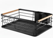Darrahopens Home & Garden > Kitchenware > Dish Racks CARLA HOME Dish Drying Rack with Wooden Handles, Removable Cutlery Holder & Drainboard for Kitchen Countertop