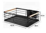 Darrahopens Home & Garden > Kitchenware > Dish Racks CARLA HOME Dish Drying Rack with Wooden Handles, Removable Cutlery Holder & Drainboard for Kitchen Countertop