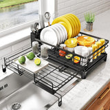 Darrahopens Home & Garden > Kitchenware > Dish Racks CARLA HOME Expandable Dish Drying Rack with Drainage Spout, Utensil Holder & Drainboardfor Kitchen Countertop Organizer (1 tier)