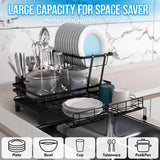 Darrahopens Home & Garden > Kitchenware > Dish Racks CARLA HOME Expandable Dish Drying Rack with Drainage Spout, Utensil Holder & Drainboardfor Kitchen Countertop Organizer (2 tier)