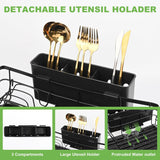 Darrahopens Home & Garden > Kitchenware > Dish Racks CARLA HOME Expandable Dish Drying Rack with Drainage Spout, Utensil Holder & Drainboardfor Kitchen Countertop Organizer (2 tier)