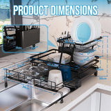 Darrahopens Home & Garden > Kitchenware > Dish Racks CARLA HOME Expandable Dish Drying Rack with Drainage Spout, Utensil Holder & Drainboardfor Kitchen Countertop Organizer (2 tier)