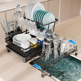 Darrahopens Home & Garden > Kitchenware > Dish Racks CARLA HOME Expandable Dish Drying Rack with Drainage Spout, Utensil Holder & Drainboardfor Kitchen Countertop Organizer (2 tier)