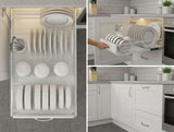 Darrahopens Home & Garden > Kitchenware > Dish Racks CARLA HOME Pull Out Dish Rack for Kitchen Cabinet with Slide Out Drawer Organizer for Plates, Bowls & Utensils