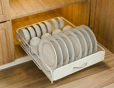 Darrahopens Home & Garden > Kitchenware > Dish Racks CARLA HOME Pull Out Dish Rack for Kitchen Cabinet with Slide Out Drawer Organizer for Plates, Bowls & Utensils