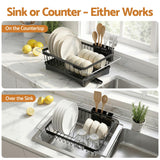 Darrahopens Home & Garden > Kitchenware > Dish Racks Cefito Dish Drying Rack for Kitchen Storage Organisation Kitchen Sink Organiser Dish Drainer