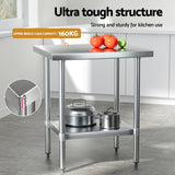 Darrahopens Home & Garden > Kitchenware > Dish Racks Cefito Stainless Steel Kitchen Bench Work Table 610 x760MM 430